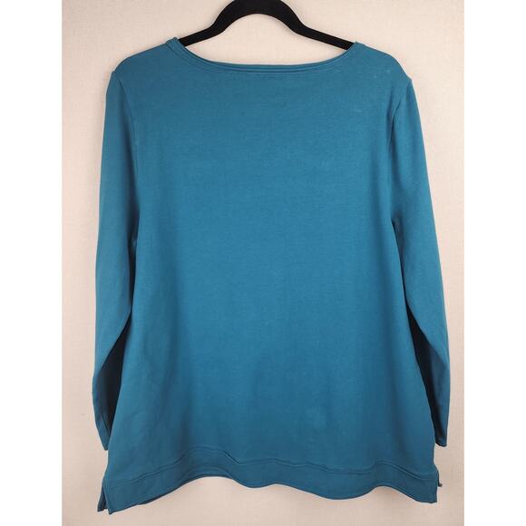 Soft surroundings Tunic Top Womens XL patchwork cabincore cozycore mature comfy - Picture 6 of 10